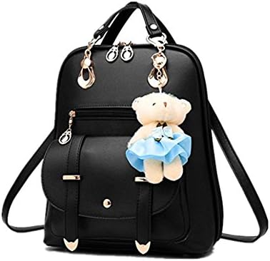 Hynbase Womens Girls Fashion Korean Student Bag Daypack PU Leather Casual Backpack