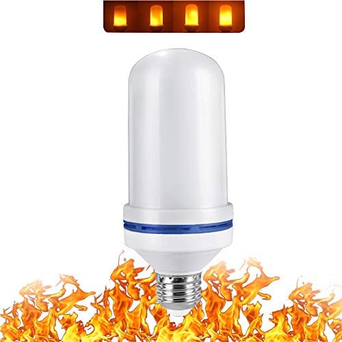 LED Flame Effect Light Bulbs - 4 Modes LED Flickering Fire Flame with Upside Down Effect, E26 Simulated Decorative Lights Vintage Flaming Lamp for Halloween Christmas Decoration Party Bar (5 Watt)