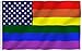 Anley Fly Breeze 3x5 Foot Rainbow USA Flag - Vivid Color and Fade Proof - American LGBT Polyester Flags Canvas Header and Double Stitched - Pride Month Parade Banner with Brass Grommets