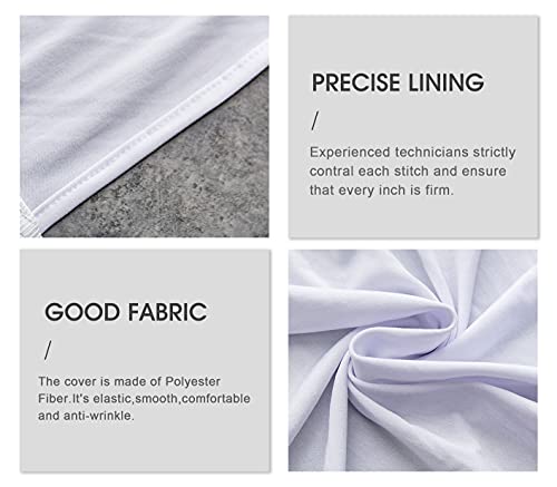 MINGYIT 10 PCS WHITE SPANDEX CHAIR COVERS BANQUET CHAIR COVERS – UNIVERSAL STRETCH CHAIR SLIPCOVERS PROTECTOR FOR WEDDING, BANQUET, AND PARTY (10, WHITE)