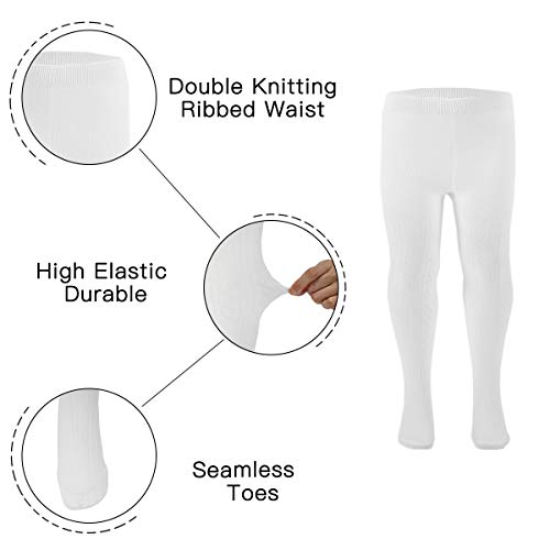 Baby Toddler Girls Tights 3 Pack Knit Cotton Leggings Pants for Infant Girl Stockings (4 pack style A, 0-6 month)