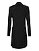 AMZ PLUS Women Large Size Vintage Lapel Long Sleeve Tunic Shirt Dress Black 4XL