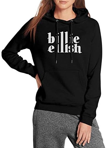 Womens Fleece Warm Long Sleeve Billie-Eilish- Sweatshirt Kangaroo Pocket Sweatshirt