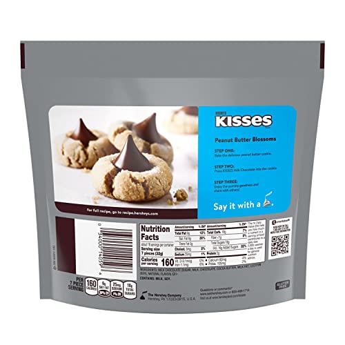 HERSHEY'S KISSES Milk Chocolate Candy, Individually Wrapped, Gluten
