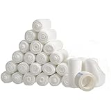 24 Gauze Bandage Rolls with Medical Tape, 2&rdquo; x 4 Yards Stretched, Stretch Bandage Roll, FDA Approved, Medical Grade Sterile First Aid Wound Care, Dressing, by California Basics
