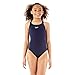 Speedo Girls Essential Endurance+ Medalist Swimsuit, Navy Blue, 30 Inch