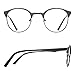TIJN New Round Metal Non-Prescription Glasses Frame with Clear Lens