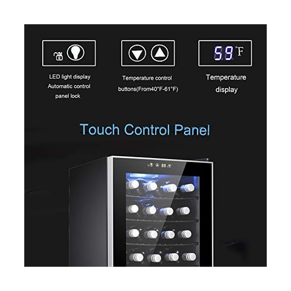 Antarctic-Star-24-Bottle-Wine-CoolerCabinet-Beverage-Refigerator-Mini-Fridge-Small-Wine-Cellar-Soda-Beer-Counter-Top-Bar-Quiet-Operation-Compressor-Digital-Freestanding-Clear-Glass-Door-for-OfficeDorm