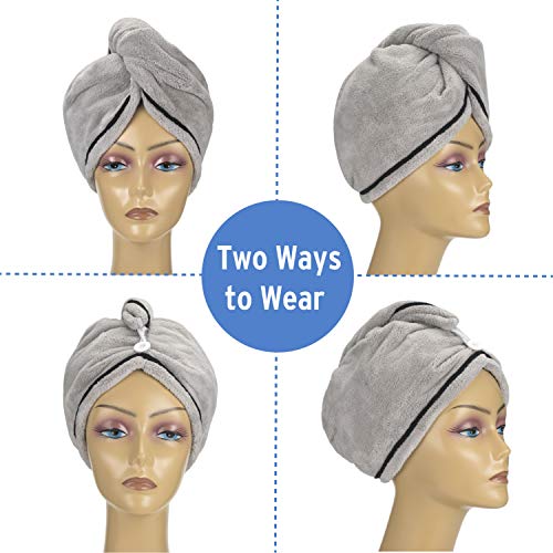AmazerBath-3-Pack-Hair-Towel-Microfiber-Hair-Towel-Wrap-Rapid-Drying-Hair-Towels-for-Women-Magic-Hair-Drying-Towel-Super-Absorbent-Hair-Towel-Hat-Blue-Purple-Gray