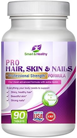 Smart and Healthy Pro Hair, Skin and Nails. Professional strength formula with Biotin, Zinc + a daily multivitamin. The only supplement you’ll need to grow stronger nails, beautiful skin and hair.