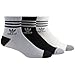 adidas Originals Men's Roller High Quarter Socks (3-Pair), Light Onix Grey/Black/White, Large