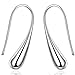 Annymall Fashion Jewelry Women Teardrop Drop Hoop Plated 925 Sterling Silver Plated Earrings (Large)