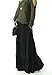 TRENDY UNITED Women's Bohemian Style High Waist Shirring Ruffle Pocket Skirt (S0059-BLK, XXL)
