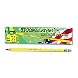 Dixon Ticonderoga Pencil, w/ Eraser, No 1, Extra Soft, YW, 12 Count