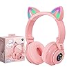 Kids-Headphones-Wireless-Light-Up-Cat-Ear-Bluetooth-Headphones-Over-Ear-Foldable-Headphones-WirelessWired-On-Ear-Stereo-Headset-with-Microphone-LED-Light-PINK T/A Kids Headphones Wireless Light Up Cat Ear Bluetooth Headphones Over Ear Foldable Headphones Wireless/Wired On-Ear…