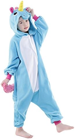 ANRevelinCN Unisex Children's Halloween Costume Sleepwear (Blue Unicorn, 125)