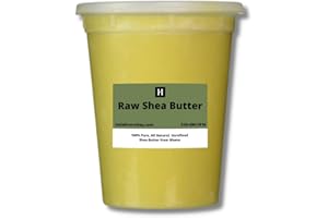 HalalEveryDay Raw Unrefined Grade A Soft and Smooth African Shea Butter from Ghana - Amazing quality and consistency - comes in a 32 oz Jar - Total weight approximately 24 oz