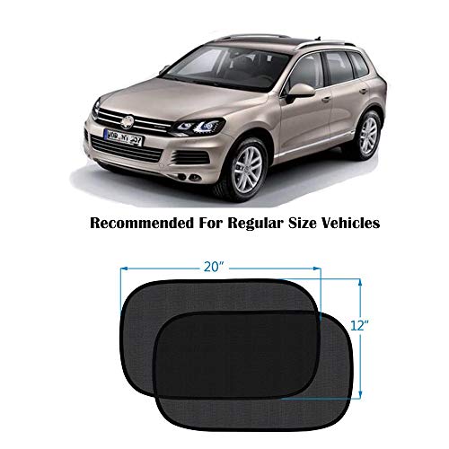 Pulaisen Car Window Shade - Sunshade Car Side Window Clings - 80GSM UPF50+ Blocks Over 99% Harmful UV Rays - Baby Side Window Car Sun Shades 20"x 12" 19"x 14" (20"x12"&19"x14") - Thumbnail 3