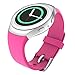 Gear S2 Watch Band, MoKo Soft Silicone Replacement Sport Band for Samsung Gear S2 (SM-R720 / SM-R730 ONLY) Smart Watch, NOT FIT S2 Classic (SM-R732 & SM-R735), NOT FIT Gear Fit2 Watch, Barbie PINK