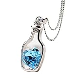 Perman Necklace for Women, Fashion Anime Drifting Bottle Heart Pendant Necklace - Cheap Stuff (bottle-Blue)