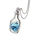 Perman Necklace for Women, Fashion Anime Drifting Bottle Heart Pendant Necklace - Cheap Stuff (bottle-Blue)