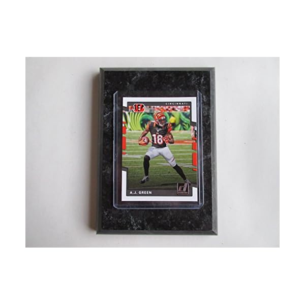 A.J. Green Cincinnati Bengals 2017 Donruss Football player card mounted on a 4" x 6" black marble plaque