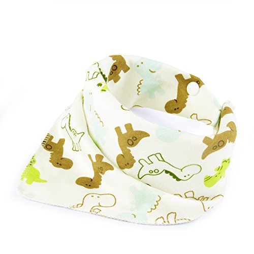 ABI Kids Anti-Smell Anti-Bacterial Quick Dry Avoids Drool RashCotton Bandana Baby Bibs with Nickel-Free Snaps, 4-Pack