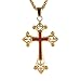 HZMAN Medieval Knights Templar Cross Stainless Steel Pray Cross Pendant Necklace 24 Inch Chain
