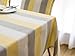 LINENLUX Stylish Square Rectangular Tablecloth/Table Cover for Kitchen Dinning Tabletop Decoration Yellow Striped Rectangle/Oblong 53 X 70 in