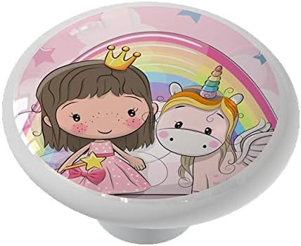 Fairy Princess And Unicorn Ceramic Drawer Knob Cabinet And
