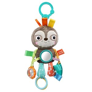 Bright Starts Playful Pals Take Along Activity Toy, Sloth, Newborn +