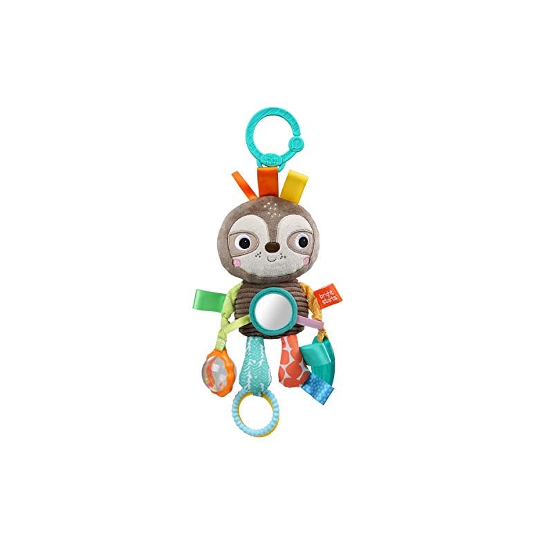 Bright Starts Playful Pals Take Along Activity Toy, Sloth, Newborn +