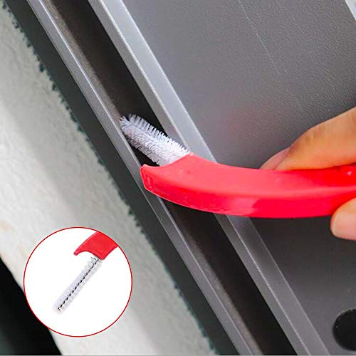 Grout Brush Cleaner, Marble/Bath/Stone Tile Joint Grout Cleaning Scrubber Brush with Handle, Stiff Cleaning Brush for Shower, Bathroom, Floors, Window Track and Kitchen (3 in 1)