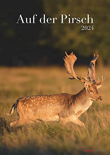 Auf der Pirsch 2024 - Bildkalender A3 (29,7x42 cm) - mit Feiertagen (DE/AT/CH) und Platz für Notizen - Tierkalender - Wandplaner - Wandkalender