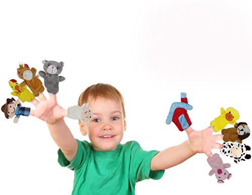 RIY Storytime Animal Finger Puppets Set - 10 Piece Old Macdonald Had a Farm Educational Puppets