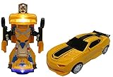 Car Transforms into Robot Car Toys for Children Bump and Go Action with Lights and Scary Sounds
