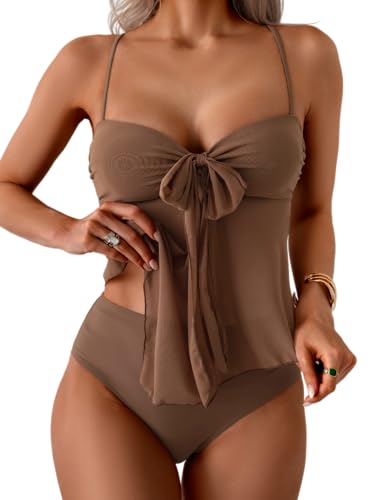 B2prity Women's Tankini Flowy Mesh Top