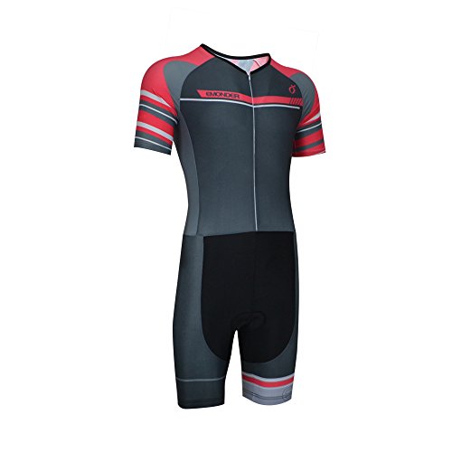 image for EMONDER Men's Triathlon Suit Short Sleeve Skinsuit Tri Suit Cycling Sk