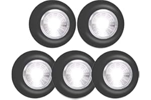 Dream Master Battery Operated Lights Tap Lights LED Push Lights Stick on Lights Portable Under Cabinet Lighting Wireless Kitchen Closet Counter Night Lights 5 Pack, Black，Cool White Light