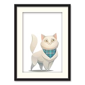 Black Framed Canvas Wall Art Cartoon Painting Home Artwork Decoration for Living Room, Bedroom - 23x31 inches