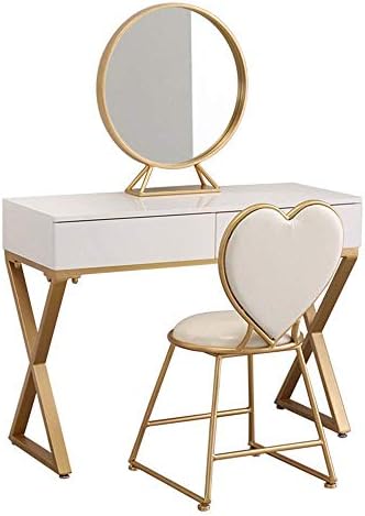 大きな鏡付きの化粧台化粧机 多機能 組み立てが簡単 椅子1脚