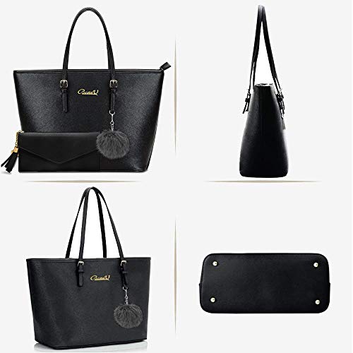 BestoU-Handbags-for-Women-Black-Large-Shoulder-Tote-Bag-for-Ladies-Purses-and-Handbags-Set
