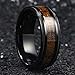King Will Nature 8mm Titanium Ring with Wood Inlay Wedding Band Ring Real Comfort Fit
