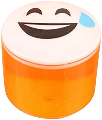 KXN Magic Crystal Scented Clay Slime Stress Relief Sludge Toys for Kids, Students,Birthday,Party,Pack in Emoji Case (Orange)