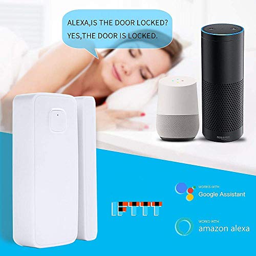 NPL Smart WiFi Door Sensor Garden Window Security Magnet Sensor with Easy App for Home Garage Farm Office Compatible with IFTTT, White - Thumbnail 6
