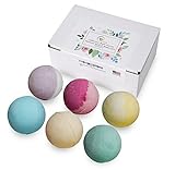 CUCGEN Bath Bombs Gift Set of 6 - USA Handmade with Natural Ingredients & Premium Fragrance Oil Blends - Coconut Oil - 4.5oz Each Individually Shrink Wrapped - Non-Greasy & No Glitter