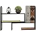 Adjustable Wood Office Desktop Organizer Display Shelf, Tabletop Bookcase, Black