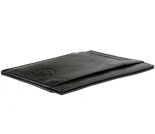 Hammer Anvil RFID Blocking Minimalist Genuine Leather Slim Front Pocket Wallet CH Black - Thumbnail 6