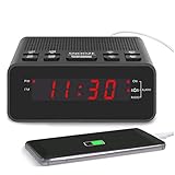 Clock Radio, Digital FM Bedside Alarm Clocks Radio with USB Charger Port for Bedrooms or Livingroom