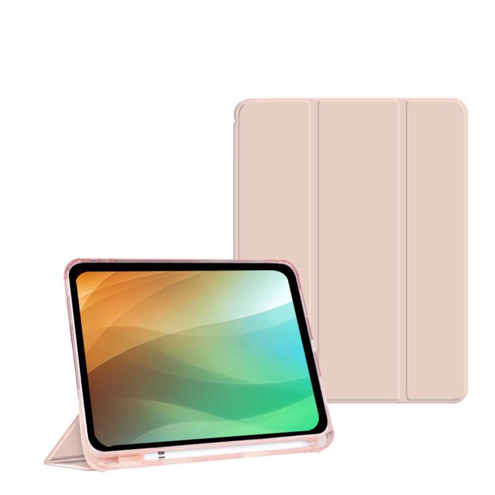 BXGH iPad Pro 11 Inch Case 2022(4th Gen)/2021(3rd Gen) with Pen Holder, Trifold Stand Smart Case with Soft TPU Backing, Auto Wake/Sleep (Rose)